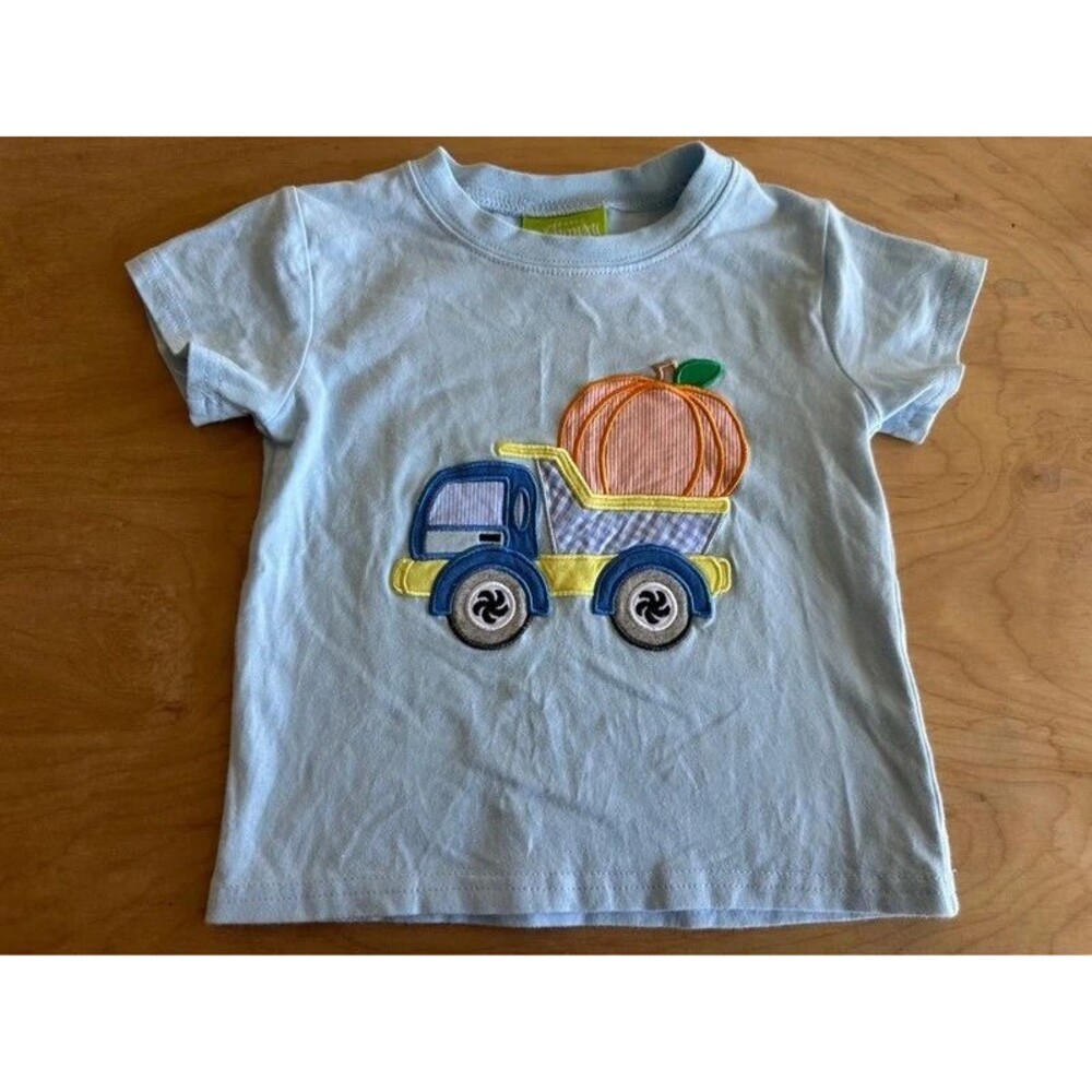Classic Whimsy Pumpkin Truck T-Shirt 18M Fall Thanksgiving Appliqué